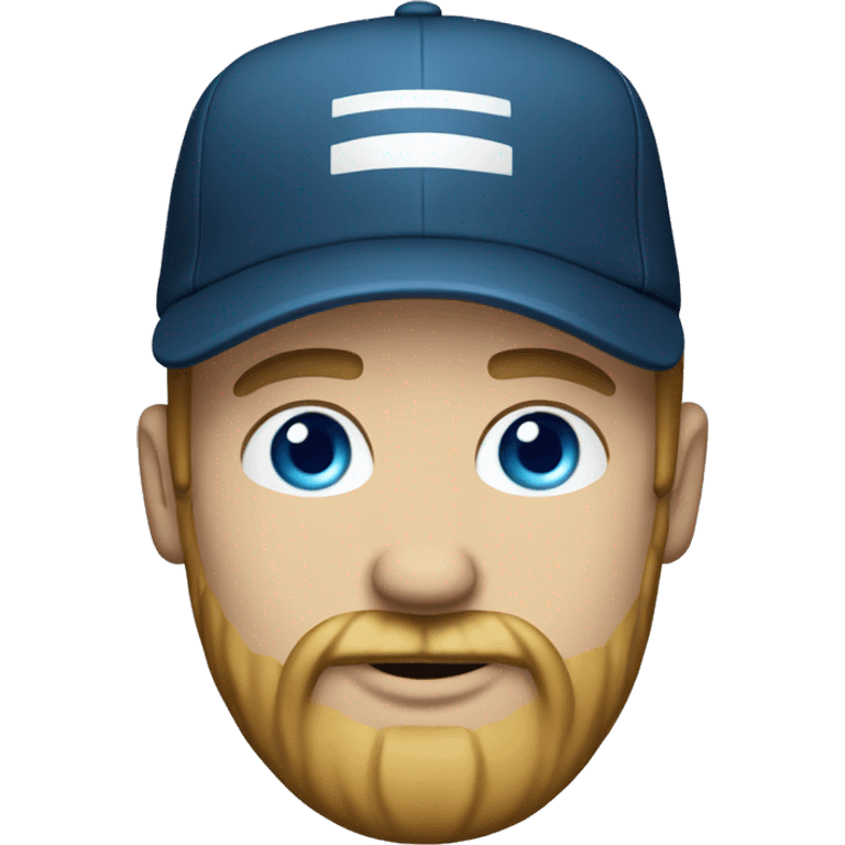 White  man cap with beard and blue eyes emoji