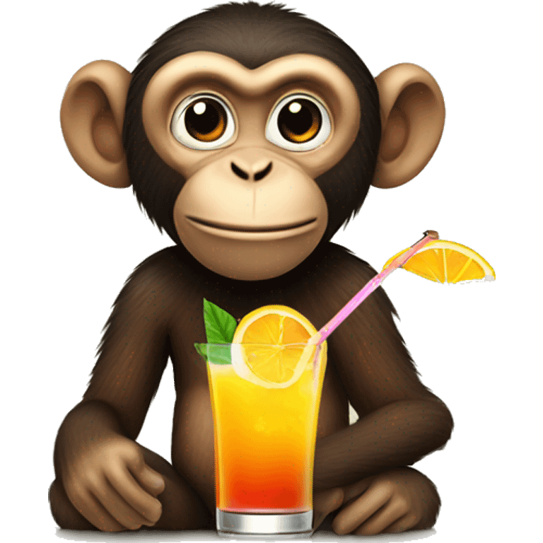 Monkey drinking cocktail emoji