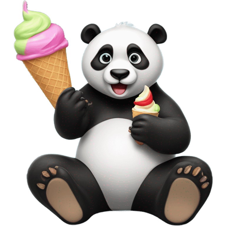 Panda eating ice cream emoji