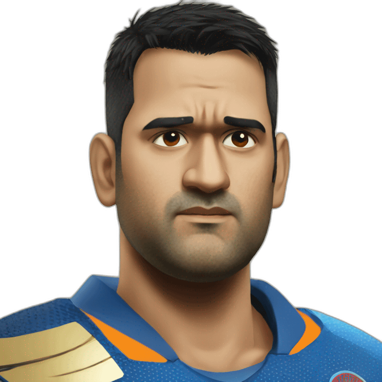 Ms Dhoni with sad face emoji