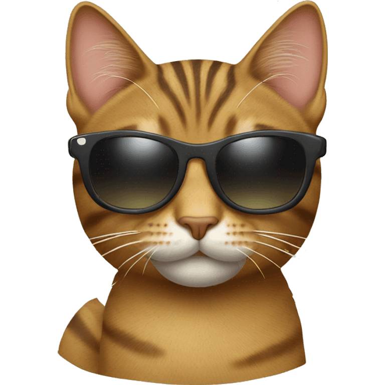 Tabby cat with sunglasses  emoji