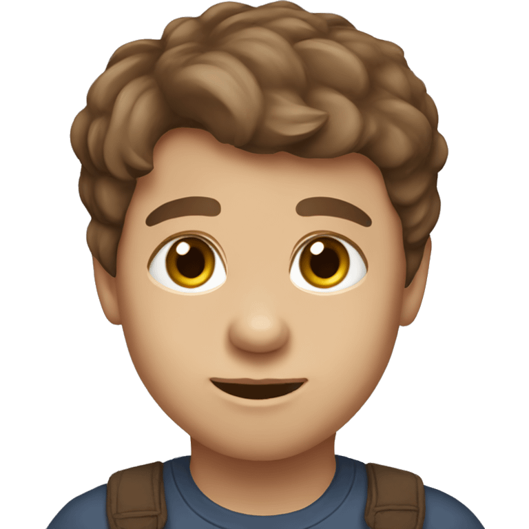 brown-haired boy portrait pose teddy bear emoji