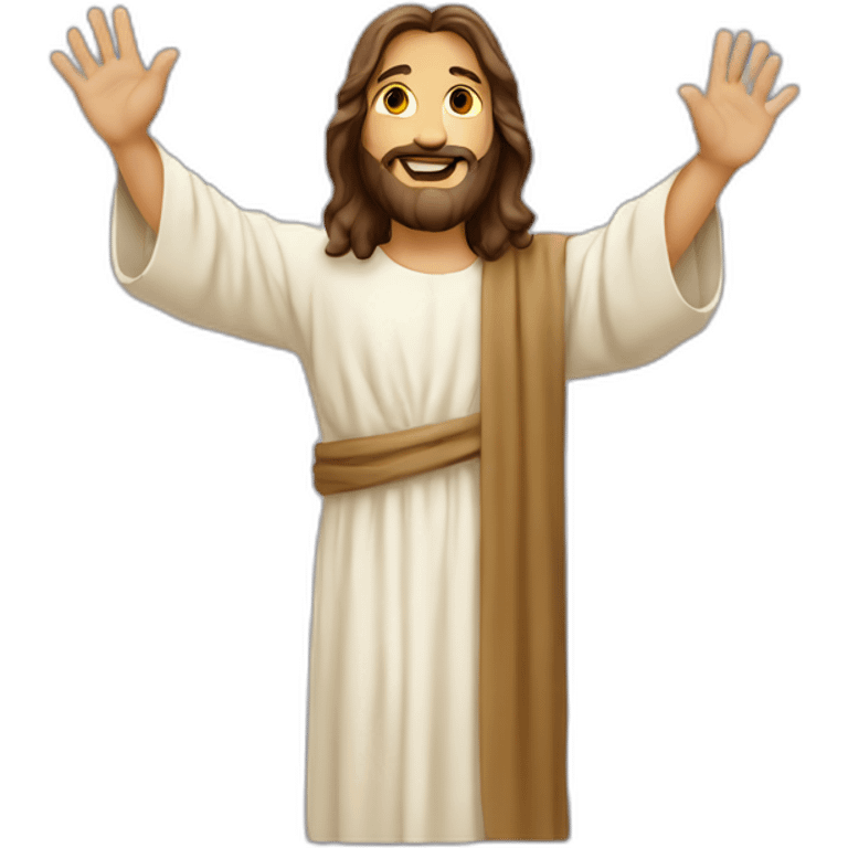 Jesus Christ Raising your hand high emoji