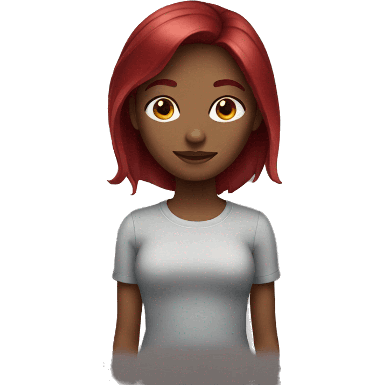 girl with dark red colored hair emoji