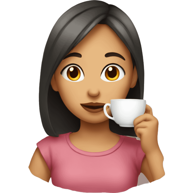 Girl sipping tea emoji