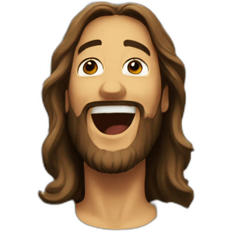 Jesus laughs until he tears up emoji