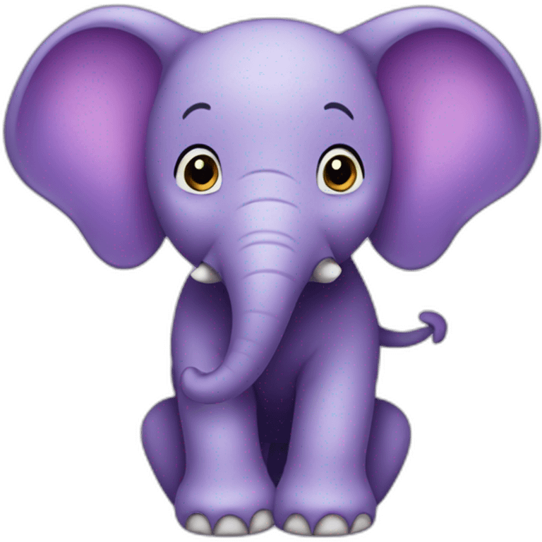 Doudou Éléphant violet emoji