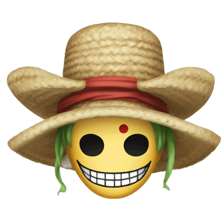 One piece straw hat jolly roger emoji