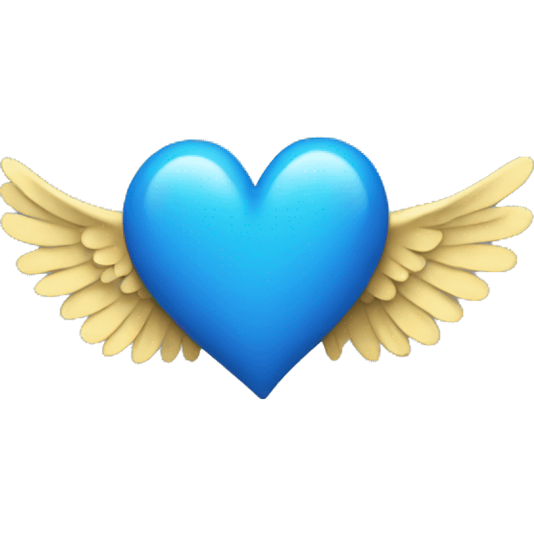 Blue heart with wings emoji