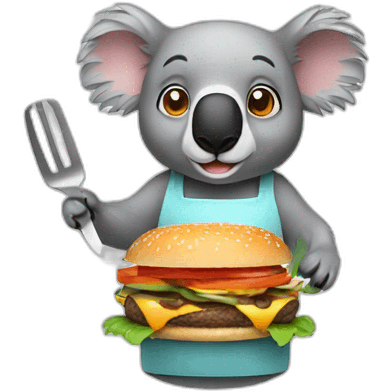 koala cooking burger emoji