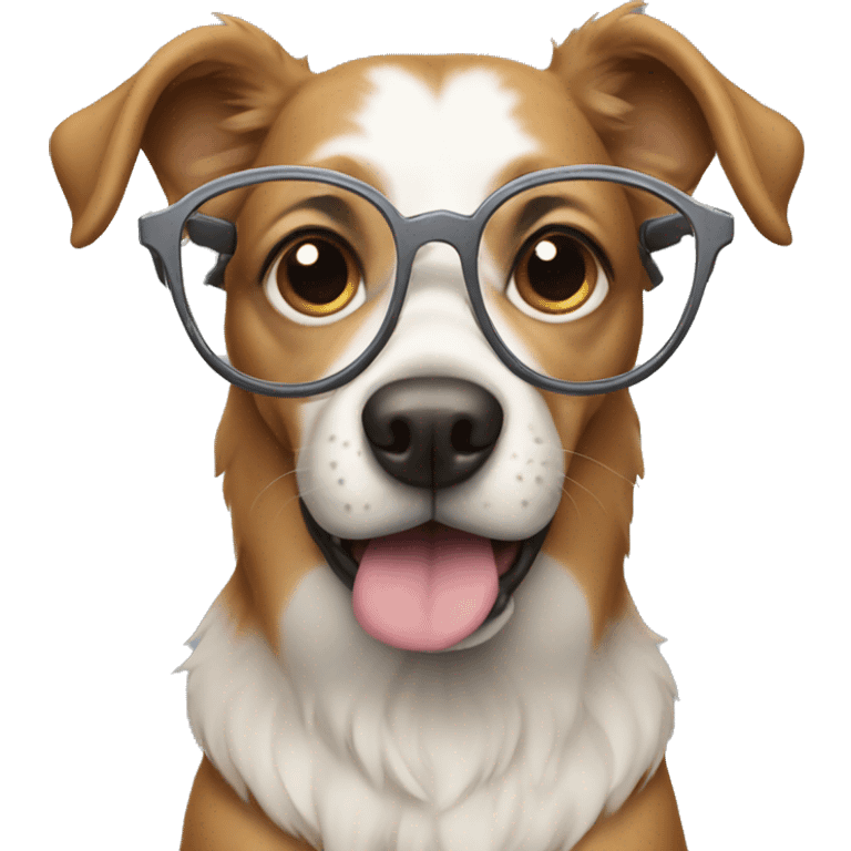 Dog with glasses emoji