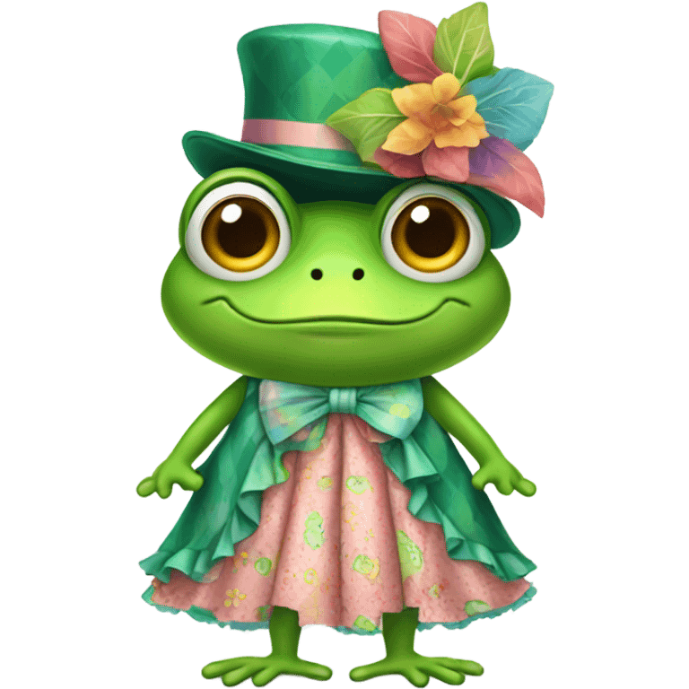 frog wearing a dress emoji