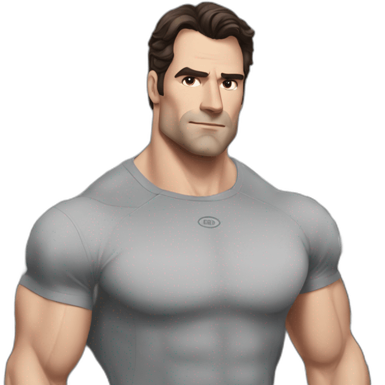 Henry Cavil in the gym emoji