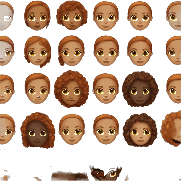 lightskin black girl with ginger hair and black eyebrows fall theme emoji