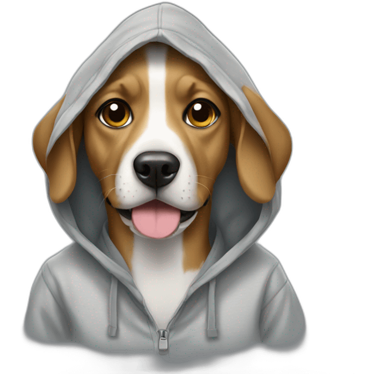 Dog wearing a hoodie  emoji