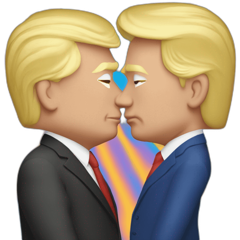 trump-and-putin-kissing,-lgbtq+ friendly, positivity, inclusiveness emoji