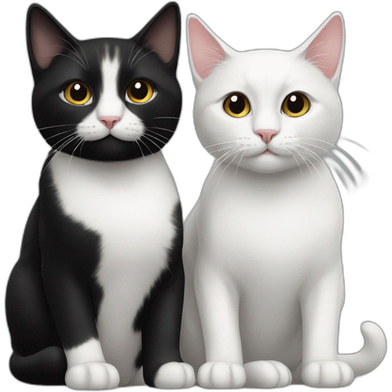 Black and white cats together emoji