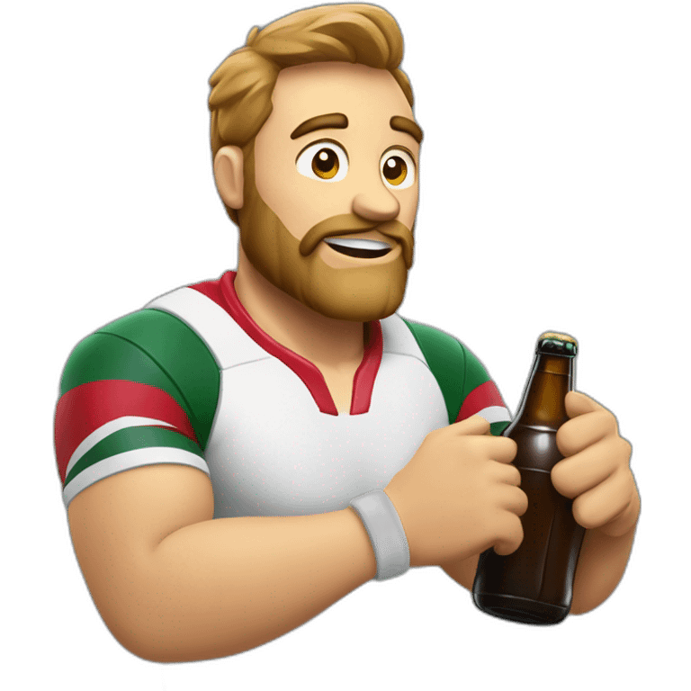 Rugbyman qui boit une bière  emoji