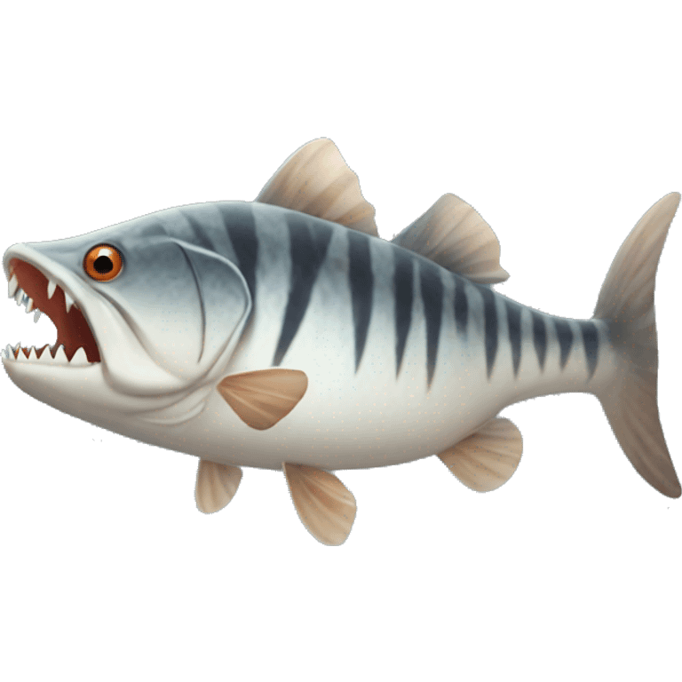 Tigerfish with huge teeth  emoji