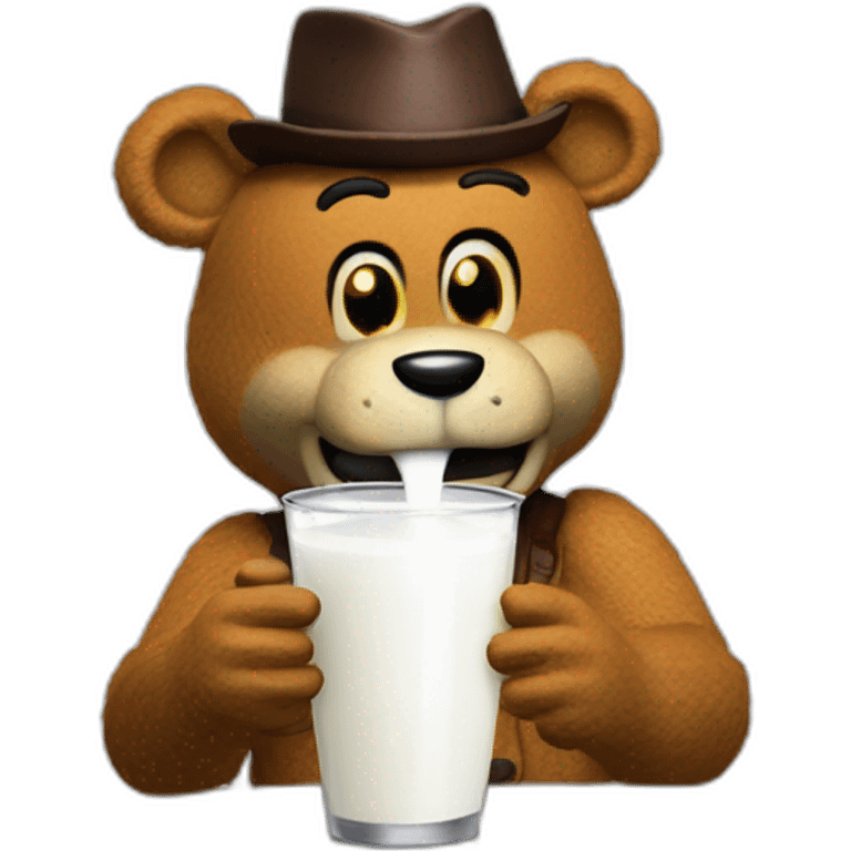 Freddy fazbear animatronic drinking milk emoji