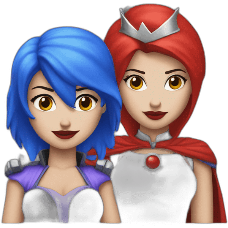 Harley queen heures blue and red emoji