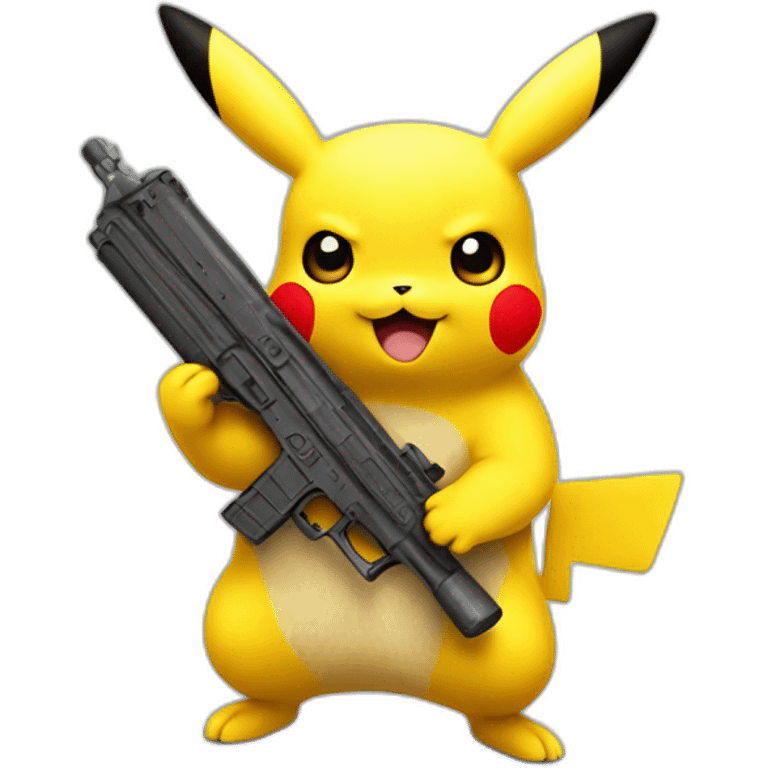 Pikachu avec un pistolet emoji