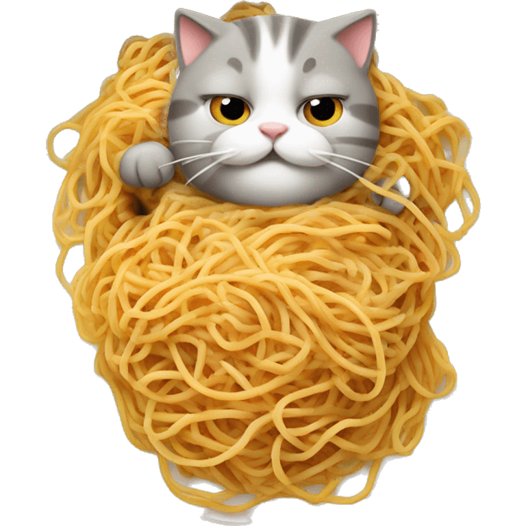 super fat cat eatting spaghetti  emoji