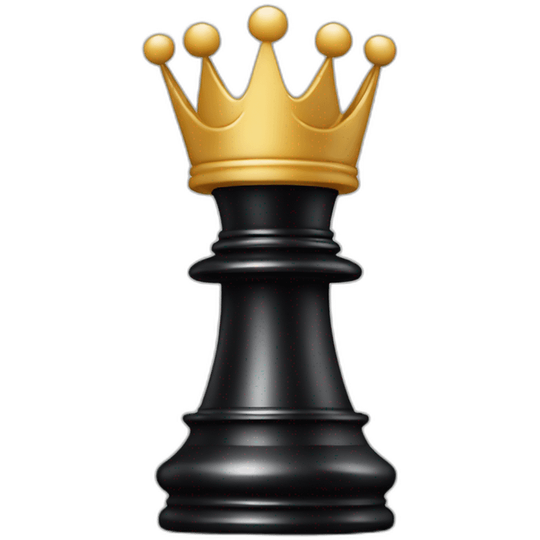 chess piece King black with smiley face emoji