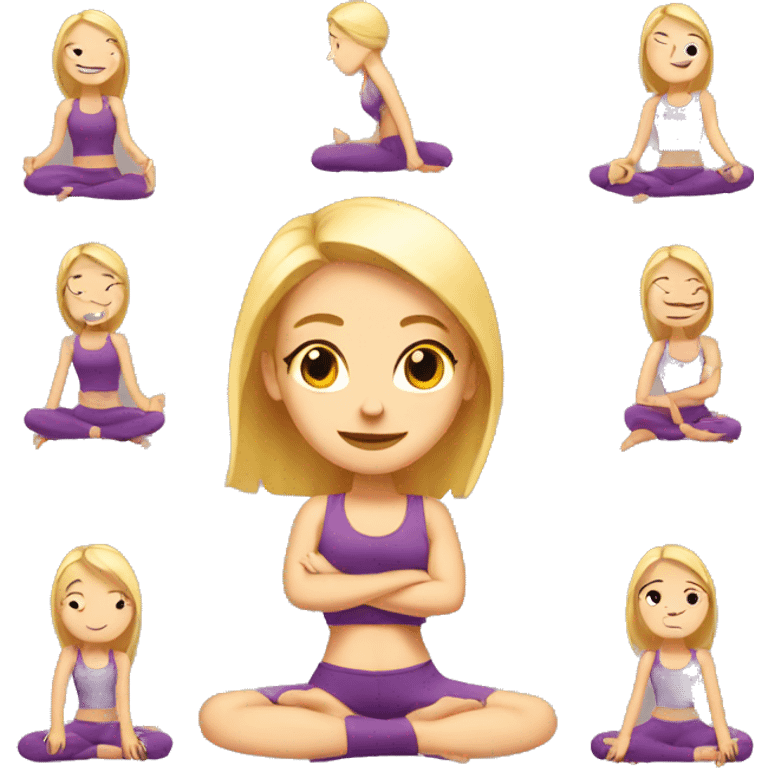 Blond joga girl emoji