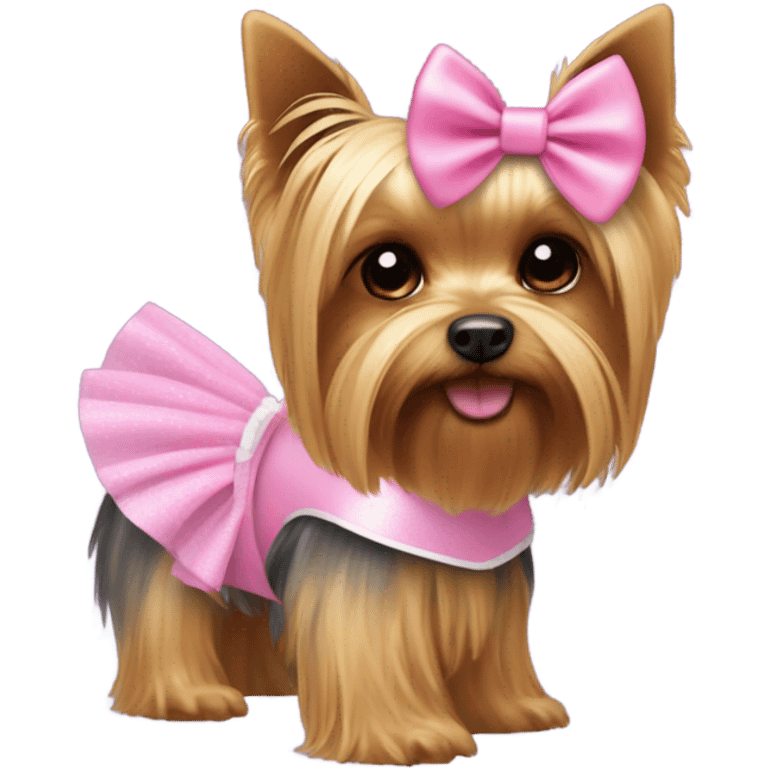 Yorkie in a tutu emoji