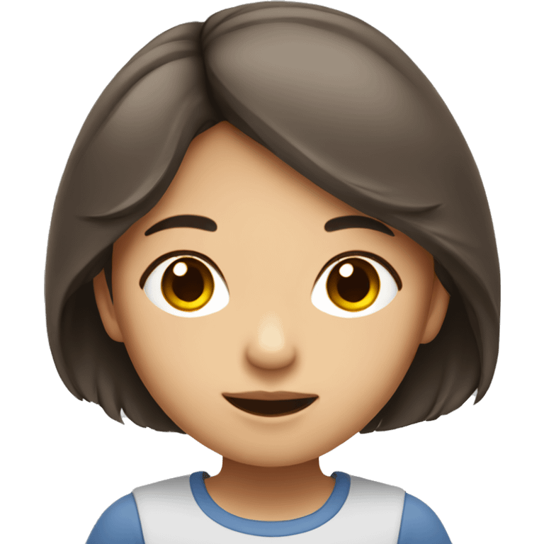 Asian girl with brown hair grow up in Australia  emoji