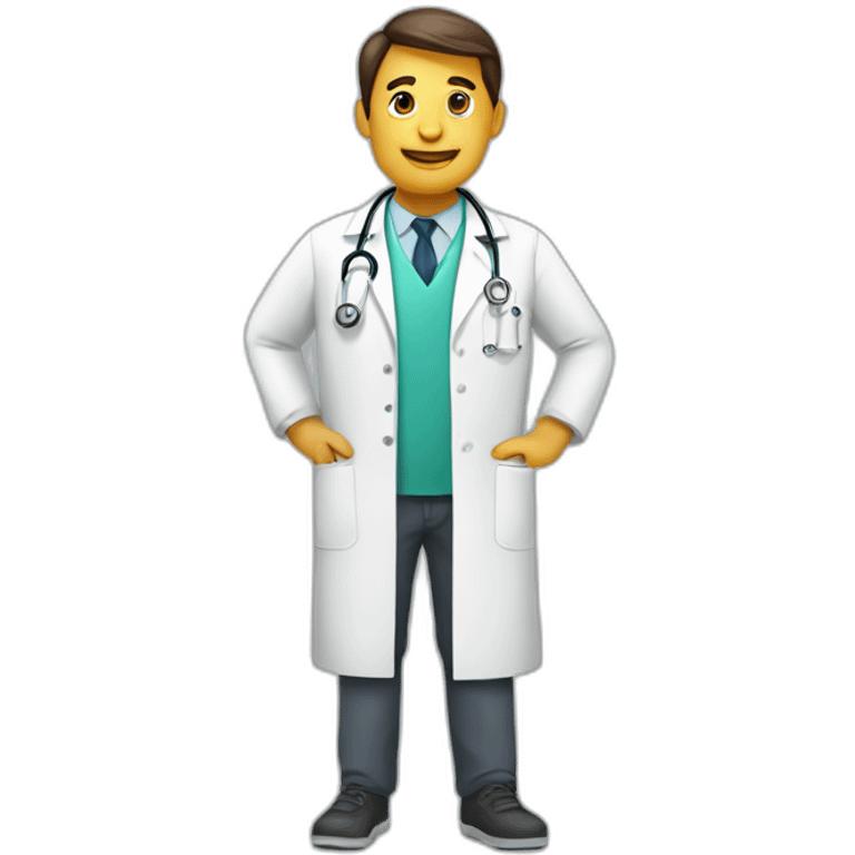 Doctor with the letters “MEDIFIN” on his clothes emoji