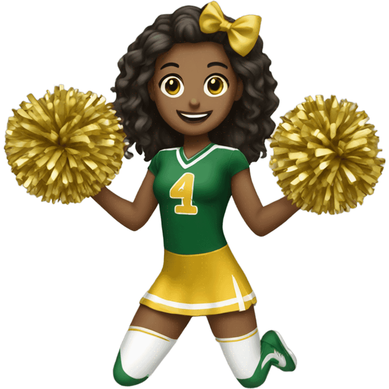 Cheerleader green gold emoji