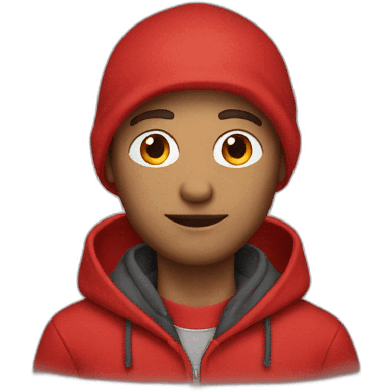 Hoodie red Man 40 ans emoji