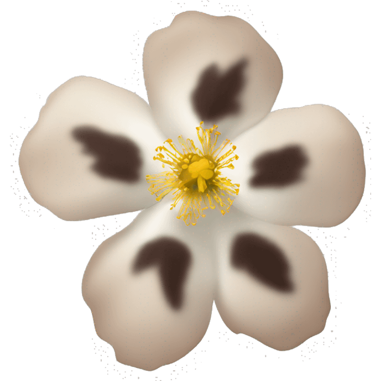 brown-eyed rock rose flower. White petals with brown spots in the center emoji