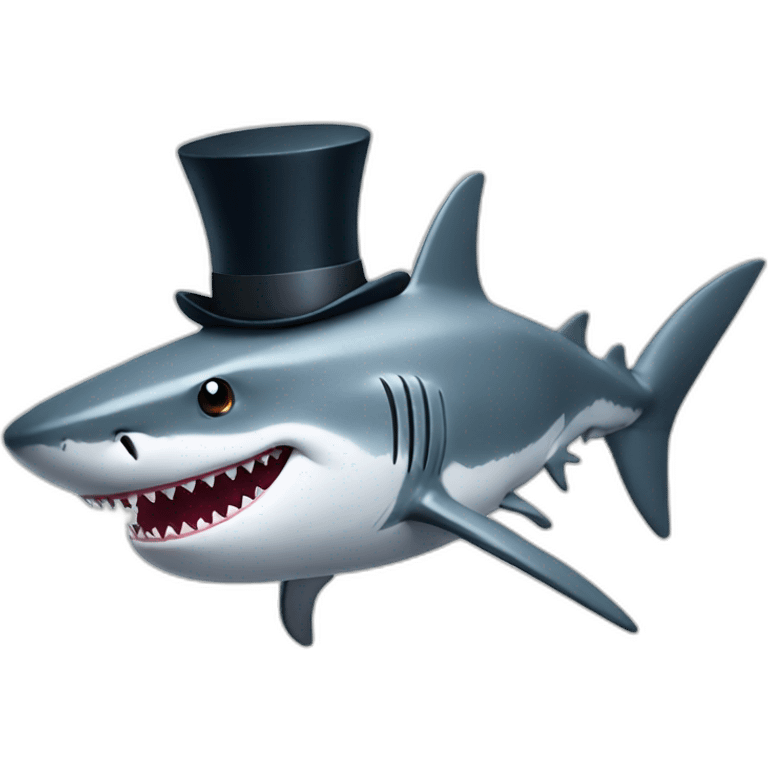 Shark with a top hat emoji