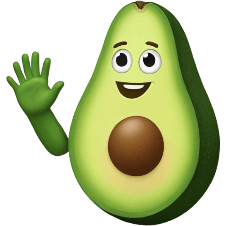 avocado waving hand emoji