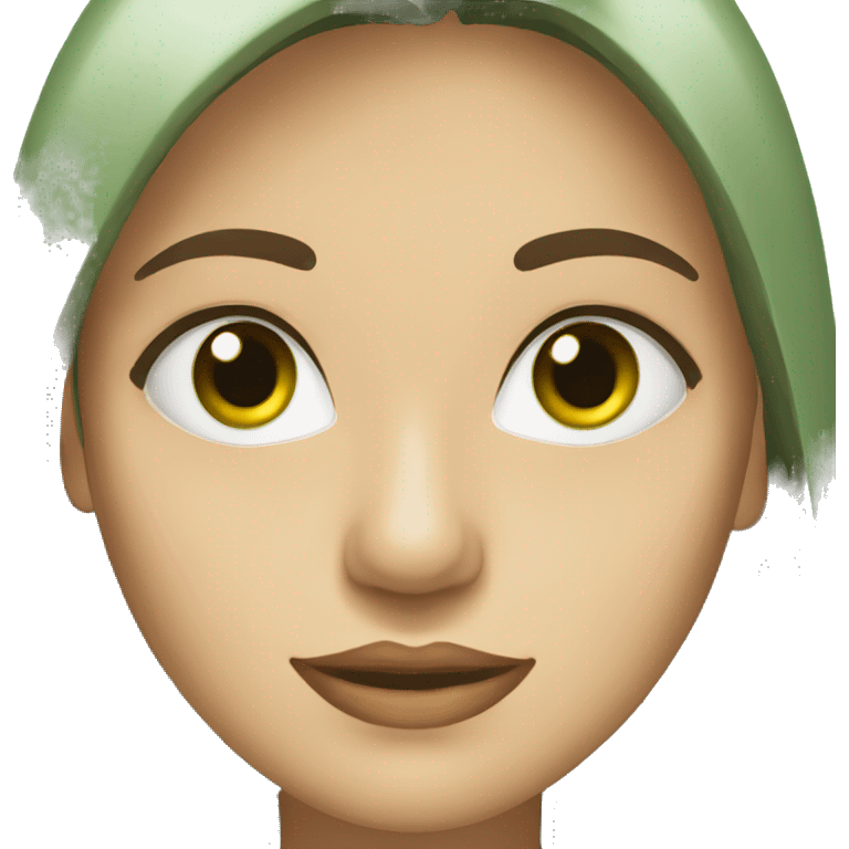 Mujer ojos verdes, pecas y tez blanca emoji