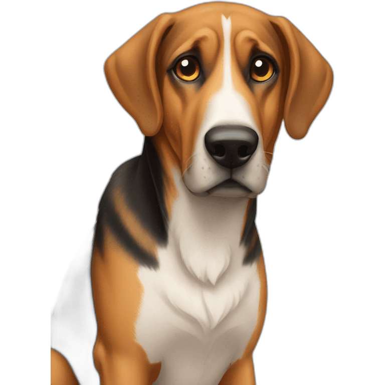 coonhound and German shepherd mix dog walking emoji