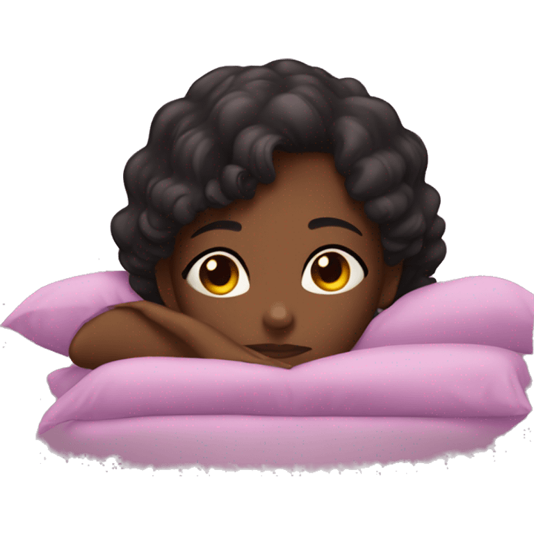 Darkskin girl laying down  emoji