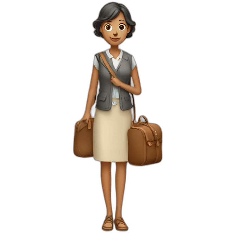 A lady with a travelling bag emoji