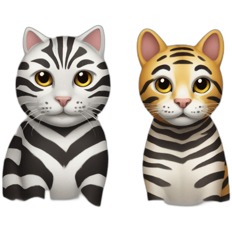 cat and zebra emoji