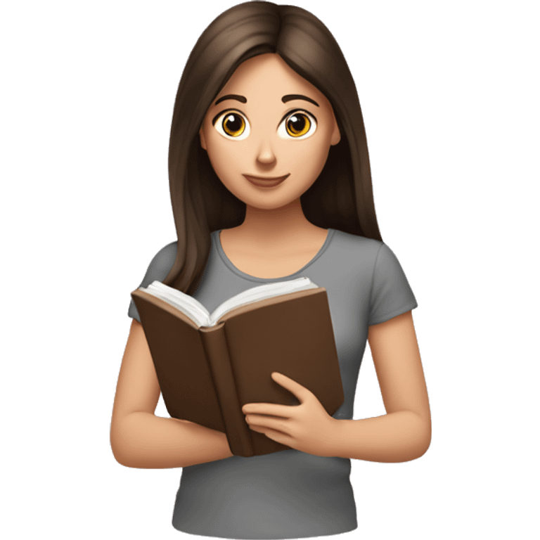 basic-brunette-girl-reading emoji