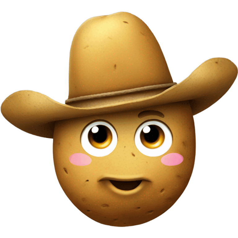 Potato wearing a cowboy hat emoji