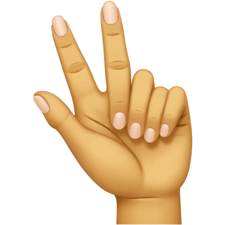 yellow hand making a gesture with the thumb, index, and middle fingers extended, while the ring and pinky fingers are folded down slightly tilted clockwise  emoji