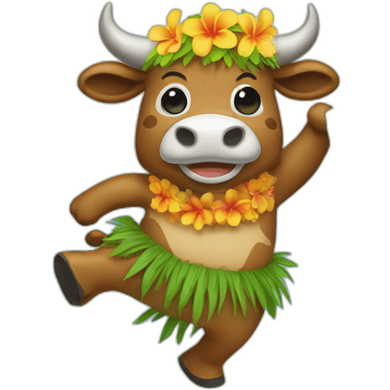 hawaiian cow dancing emoji