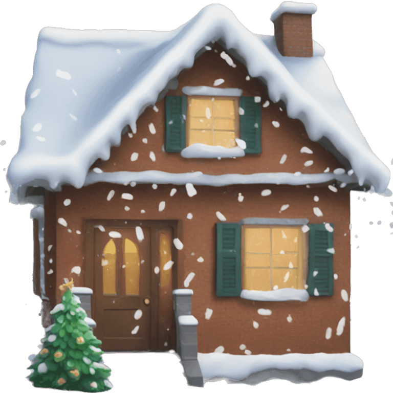 Christmas snow on house emoji