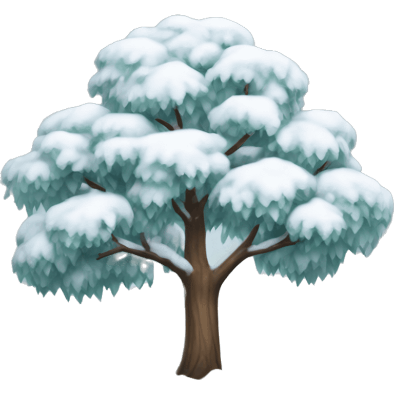 Winter tree with snow emoji