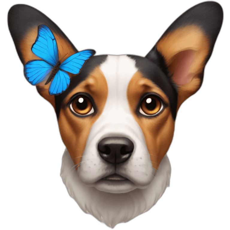 Butterfly with a dogs head emoji