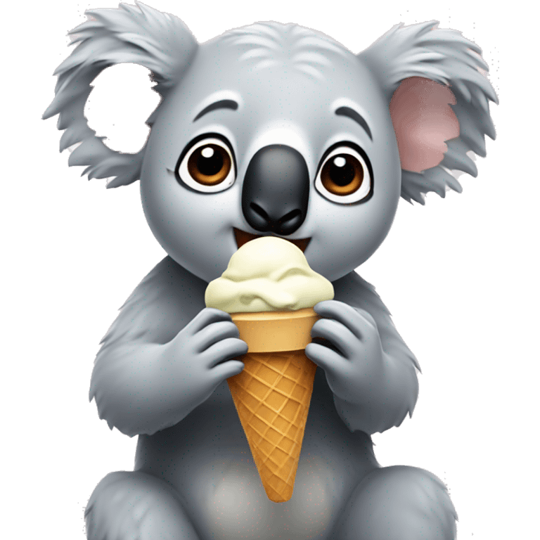 Koala eating ice cream emoji